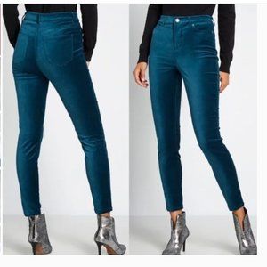 Modcloth ‘Simply Divine’ Teal Velvet Skinny Jeans